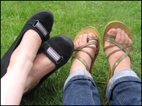 Two pairs of feet
