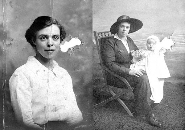 These two pictures were in the wallet of Robert Johnston's uncle, Edward Taylor.