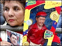 Simpatizante do presidente venezuelano, Hugo Chávez