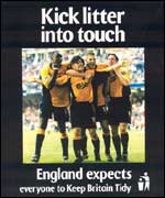 Football poster from the Keep Britain Tidy campaign