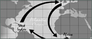 Triangular trade map