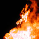 Ritual burning of a straw man