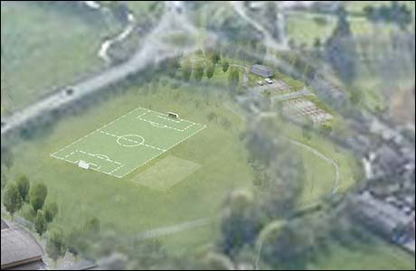 Football pitch and Shrovetide Memorial