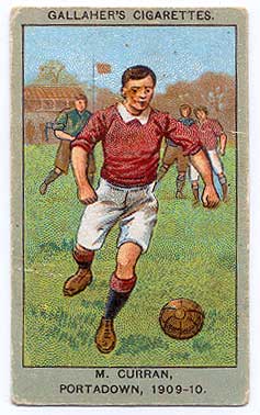 Gallaghers cigarette card featuring Michael Curran