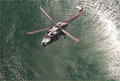 hovering Lynx helicopter