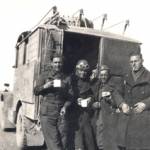 Army brew up - on the road somewhere.  At the rear of wireless truck.