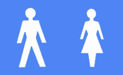 Ladies and gents' toilet signs
