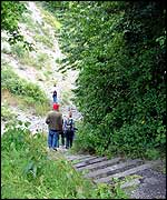 The steps behind the Reef Mound