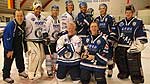 Chris Evans and  Jonny Saunders in ice hockey outfits