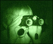 child with night vision goggles