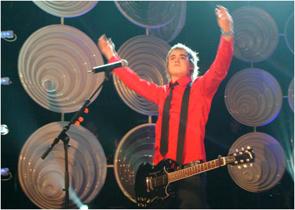 McFly on stage at the R1 / TOTP Christmas Party
