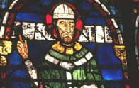 Thomas Becket in stained glass at Canterbury Cathedral