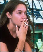 Teenage girls smoking