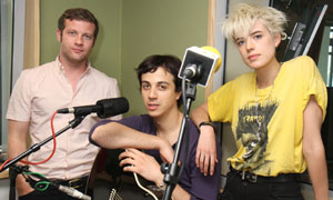 Dermot O'Leary (left) with Antony Ellis (centre) and Agyness Deyn
