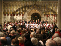 Choir and congregation in York Minster